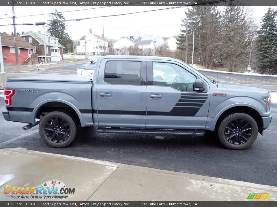 2019 Ford F150 XLT Sport SuperCrew 4x4 Abyss Gray / Sport Black/Red Photo #7