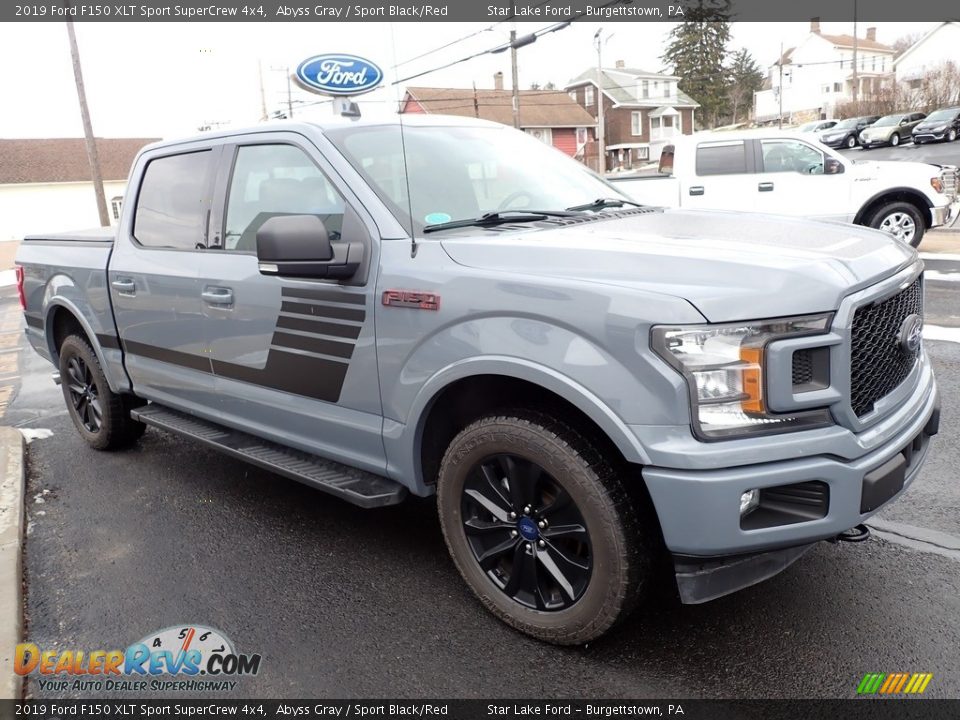 2019 Ford F150 XLT Sport SuperCrew 4x4 Abyss Gray / Sport Black/Red Photo #8