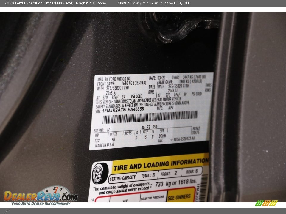 Ford Color Code J7 Magnetic