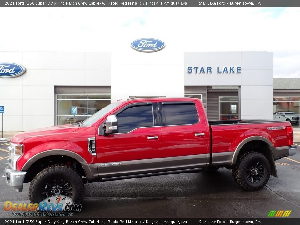 2021 Ford F250 Super Duty King Ranch Crew Cab 4x4 Rapid Red Metallic / Kingsville Antique/Java Photo #1