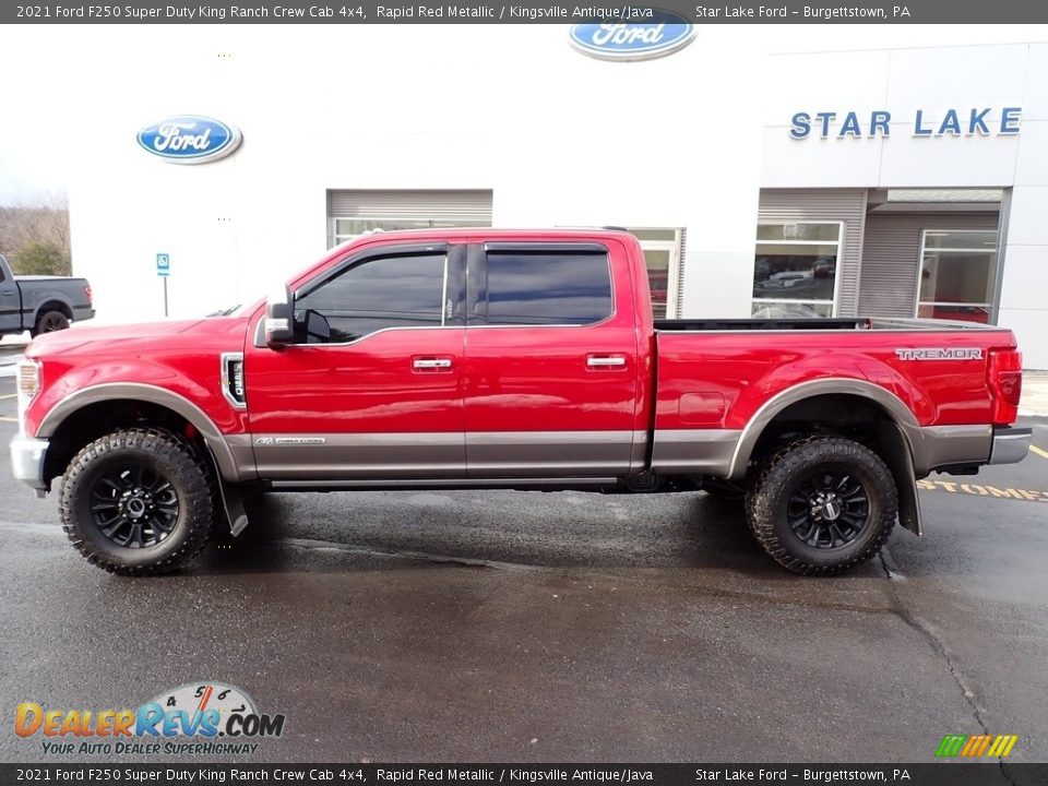 2021 Ford F250 Super Duty King Ranch Crew Cab 4x4 Rapid Red Metallic / Kingsville Antique/Java Photo #2