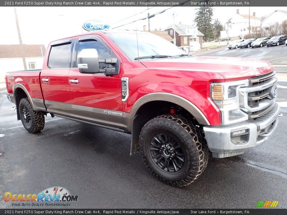 2021 Ford F250 Super Duty King Ranch Crew Cab 4x4 Rapid Red Metallic / Kingsville Antique/Java Photo #7