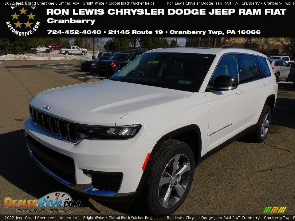 2022 Jeep Grand Cherokee L Limited 4x4 Bright White / Global Black/Wicker Beige Photo #1