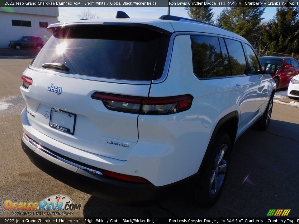 2022 Jeep Grand Cherokee L Limited 4x4 Bright White / Global Black/Wicker Beige Photo #5