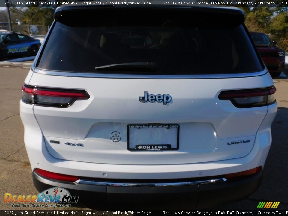 2022 Jeep Grand Cherokee L Limited 4x4 Bright White / Global Black/Wicker Beige Photo #6