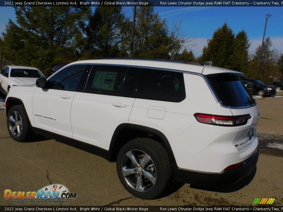 2022 Jeep Grand Cherokee L Limited 4x4 Bright White / Global Black/Wicker Beige Photo #8