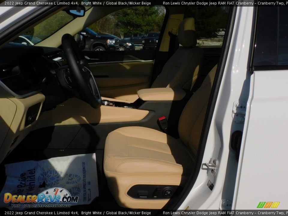 2022 Jeep Grand Cherokee L Limited 4x4 Bright White / Global Black/Wicker Beige Photo #11