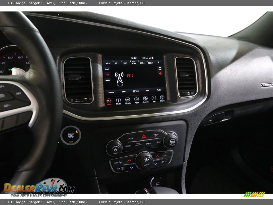 2018 Dodge Charger GT AWD Pitch Black / Black Photo #9