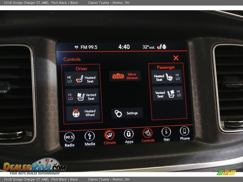 2018 Dodge Charger GT AWD Pitch Black / Black Photo #11