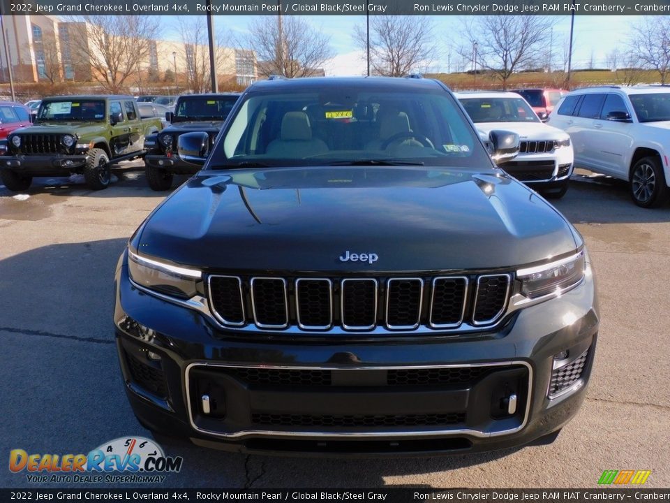 2022 Jeep Grand Cherokee L Overland 4x4 Rocky Mountain Pearl / Global Black/Steel Gray Photo #2