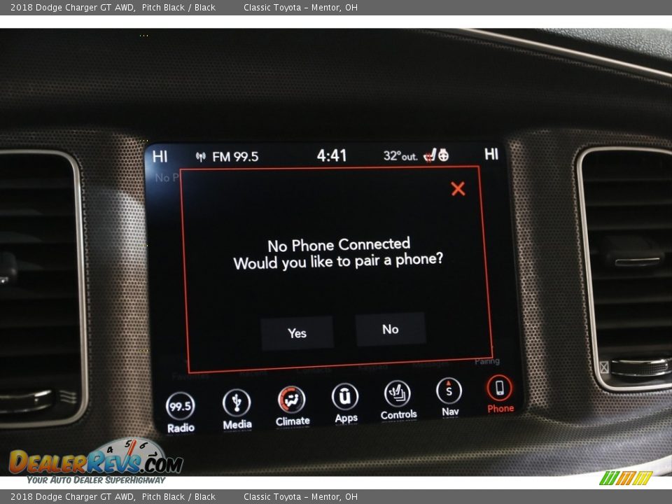 2018 Dodge Charger GT AWD Pitch Black / Black Photo #13