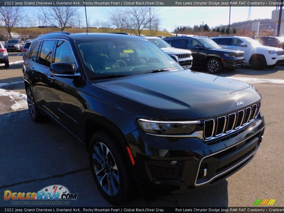 2022 Jeep Grand Cherokee L Overland 4x4 Rocky Mountain Pearl / Global Black/Steel Gray Photo #3