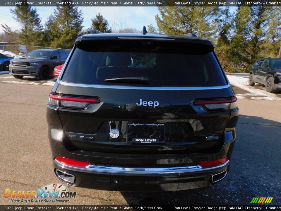 2022 Jeep Grand Cherokee L Overland 4x4 Rocky Mountain Pearl / Global Black/Steel Gray Photo #6