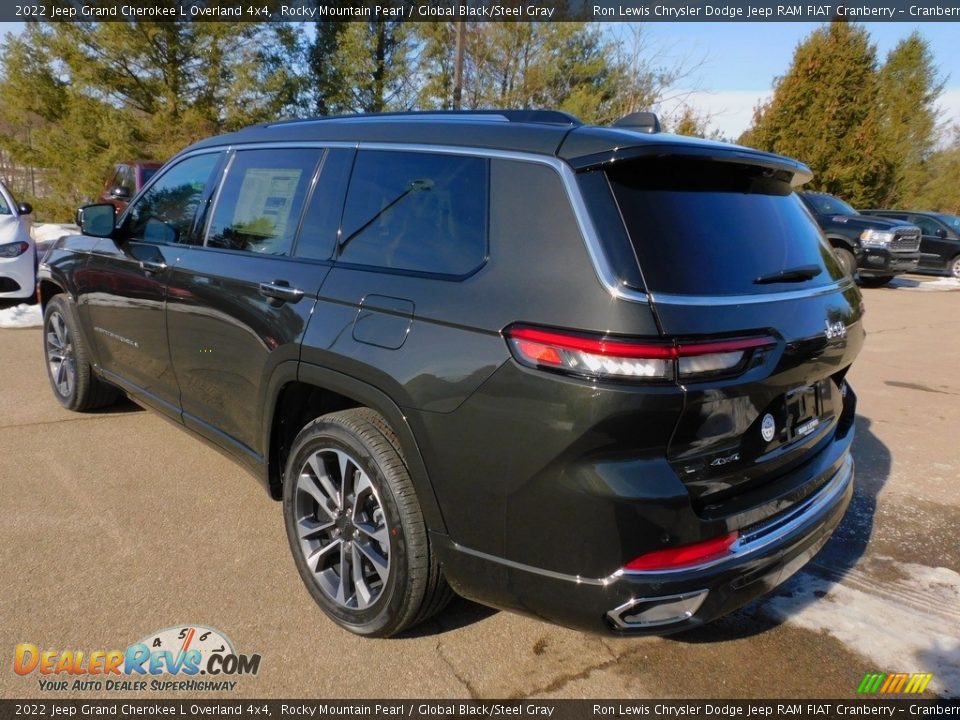 2022 Jeep Grand Cherokee L Overland 4x4 Rocky Mountain Pearl / Global Black/Steel Gray Photo #8