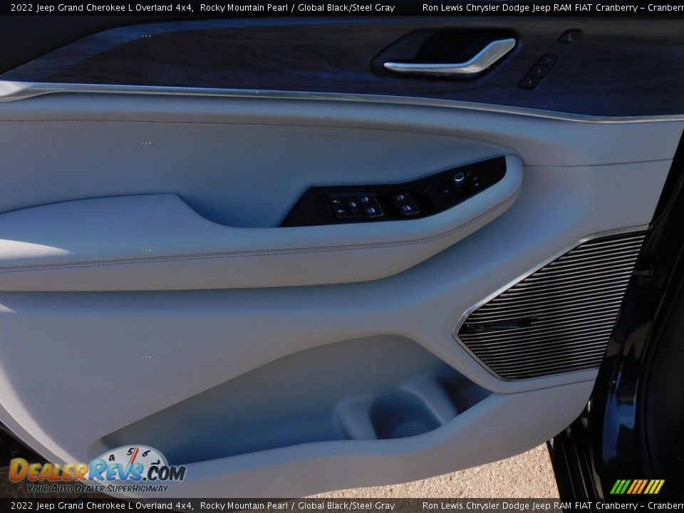 2022 Jeep Grand Cherokee L Overland 4x4 Rocky Mountain Pearl / Global Black/Steel Gray Photo #15