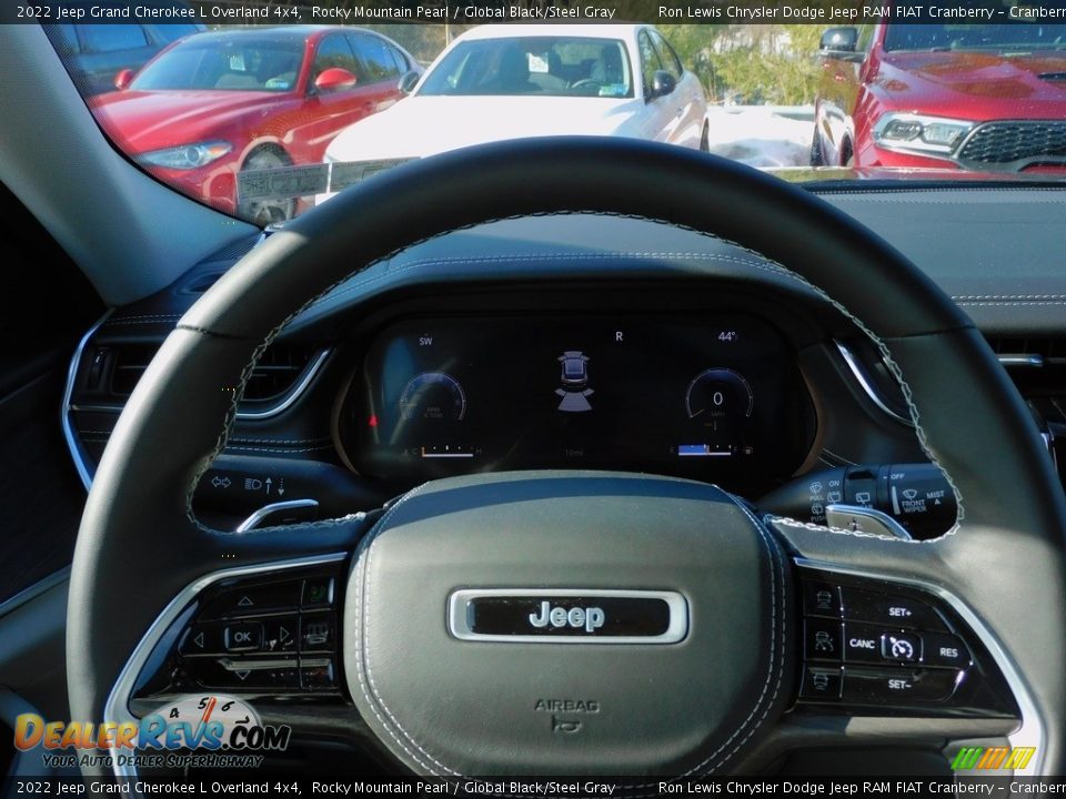 2022 Jeep Grand Cherokee L Overland 4x4 Rocky Mountain Pearl / Global Black/Steel Gray Photo #20