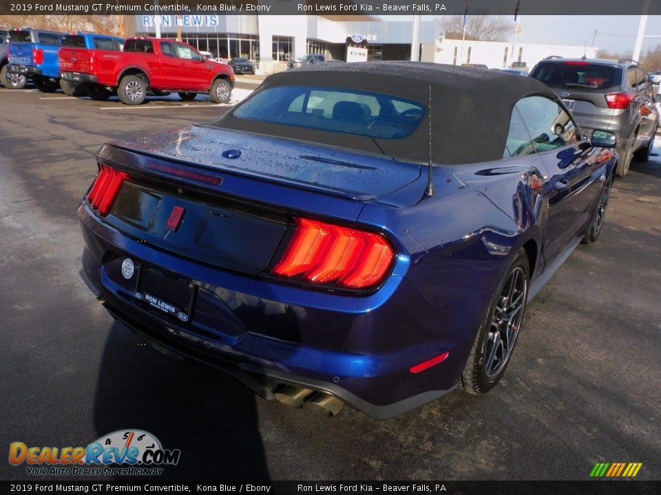 2019 Ford Mustang GT Premium Convertible Kona Blue / Ebony Photo #2