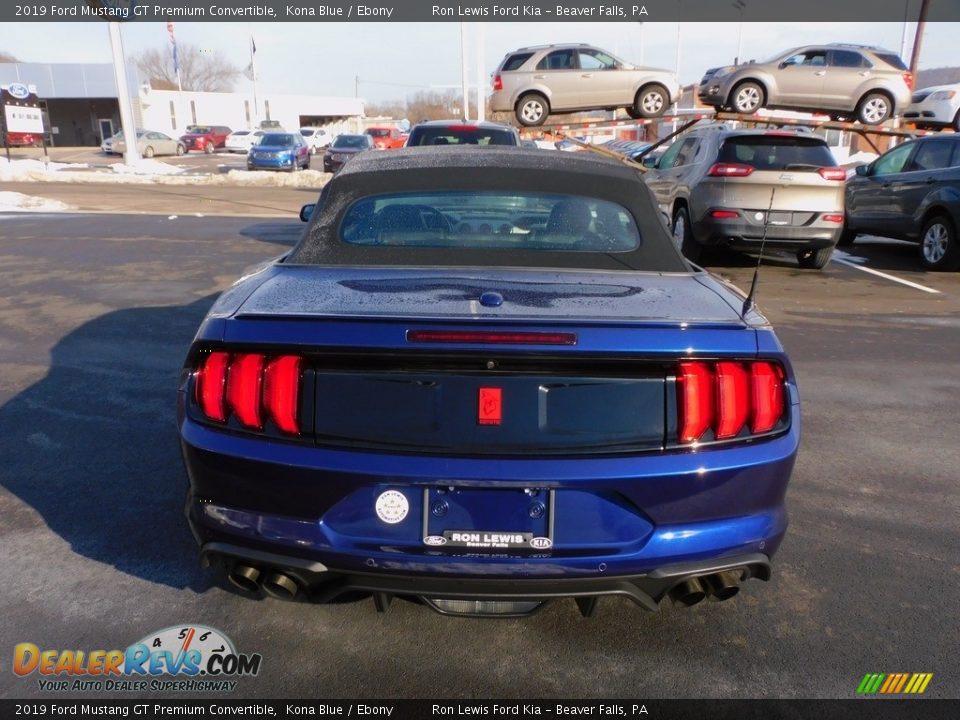 2019 Ford Mustang GT Premium Convertible Kona Blue / Ebony Photo #3