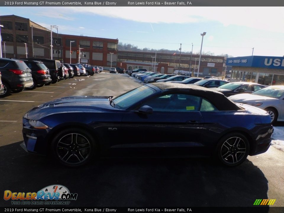 2019 Ford Mustang GT Premium Convertible Kona Blue / Ebony Photo #6