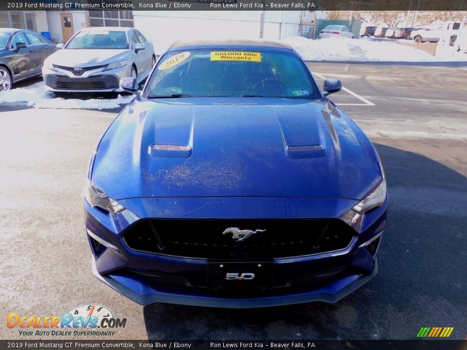 2019 Ford Mustang GT Premium Convertible Kona Blue / Ebony Photo #8
