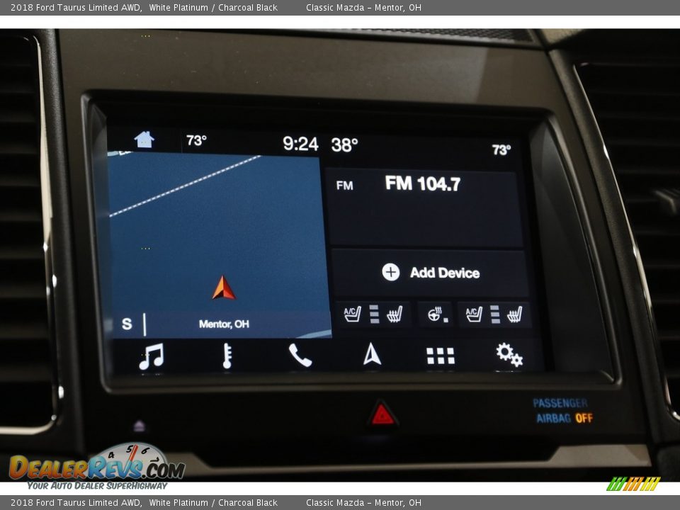 2018 Ford Taurus Limited AWD White Platinum / Charcoal Black Photo #11