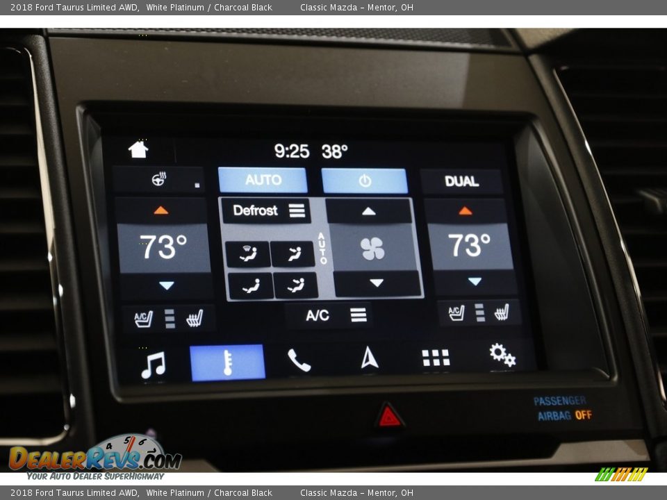 2018 Ford Taurus Limited AWD White Platinum / Charcoal Black Photo #13