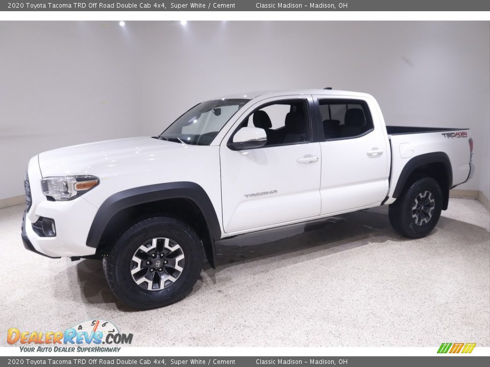 2020 Toyota Tacoma TRD Off Road Double Cab 4x4 Super White / Cement Photo #3