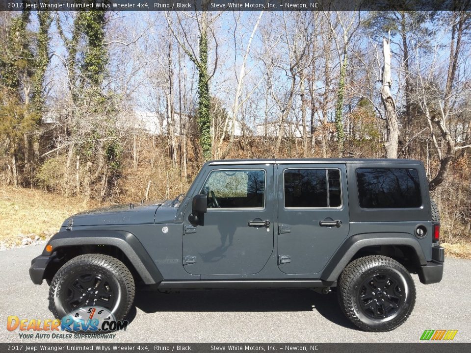 2017 Jeep Wrangler Unlimited Willys Wheeler 4x4 Rhino / Black Photo #1