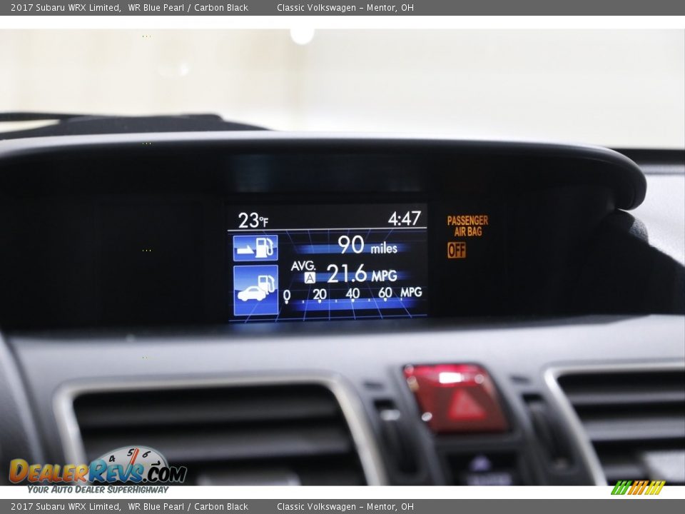 2017 Subaru WRX Limited WR Blue Pearl / Carbon Black Photo #12