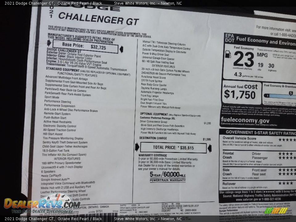 2021 Dodge Challenger GT Octane Red Pearl / Black Photo #25