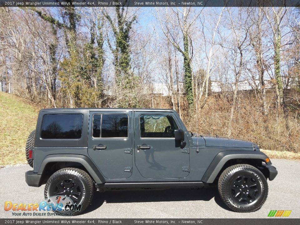 2017 Jeep Wrangler Unlimited Willys Wheeler 4x4 Rhino / Black Photo #8