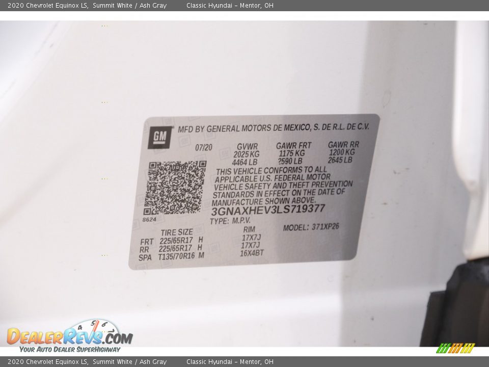 2020 Chevrolet Equinox LS Summit White / Ash Gray Photo #18
