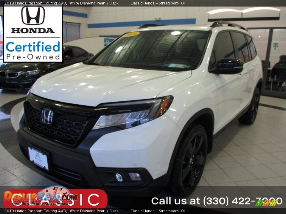 2019 Honda Passport Touring AWD White Diamond Pearl / Black Photo #1