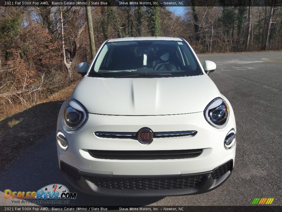 2021 Fiat 500X Pop AWD Bianco Gelato (White) / Slate Blue Photo #3