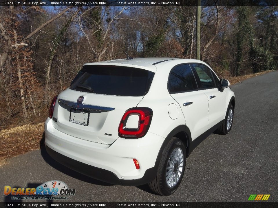 2021 Fiat 500X Pop AWD Bianco Gelato (White) / Slate Blue Photo #6