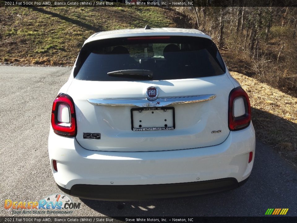 2021 Fiat 500X Pop AWD Bianco Gelato (White) / Slate Blue Photo #7