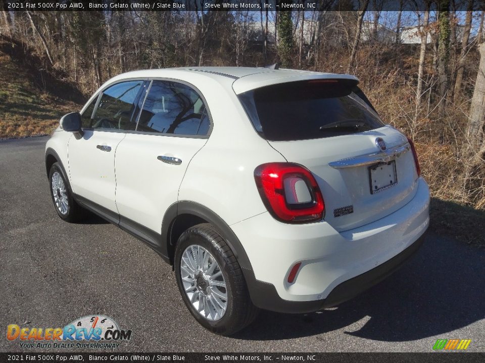 2021 Fiat 500X Pop AWD Bianco Gelato (White) / Slate Blue Photo #8