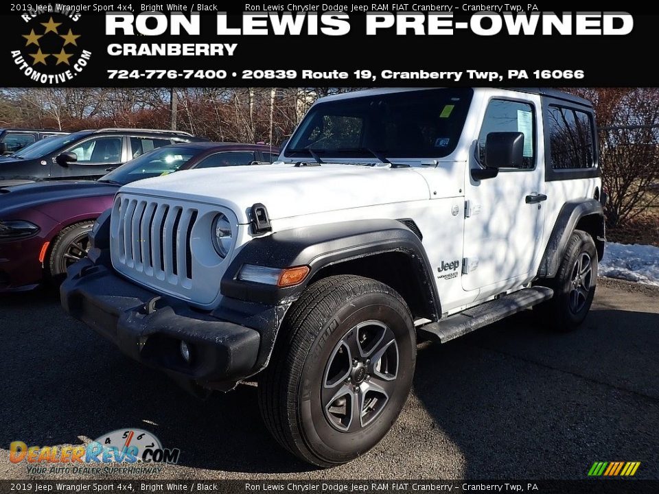 2019 Jeep Wrangler Sport 4x4 Bright White / Black Photo #1