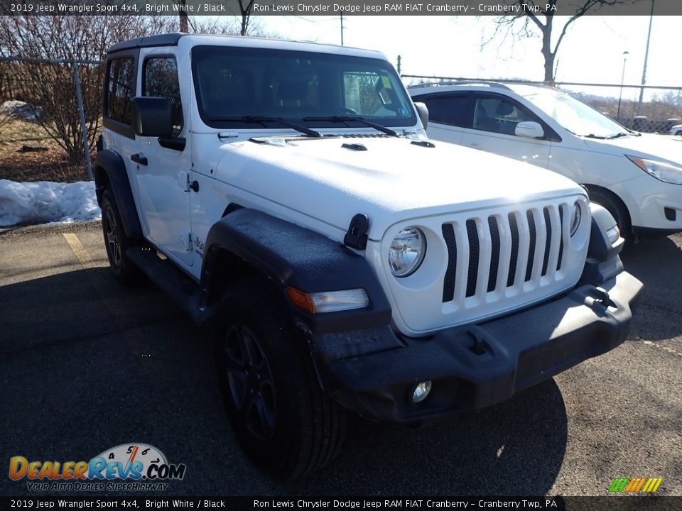 2019 Jeep Wrangler Sport 4x4 Bright White / Black Photo #2