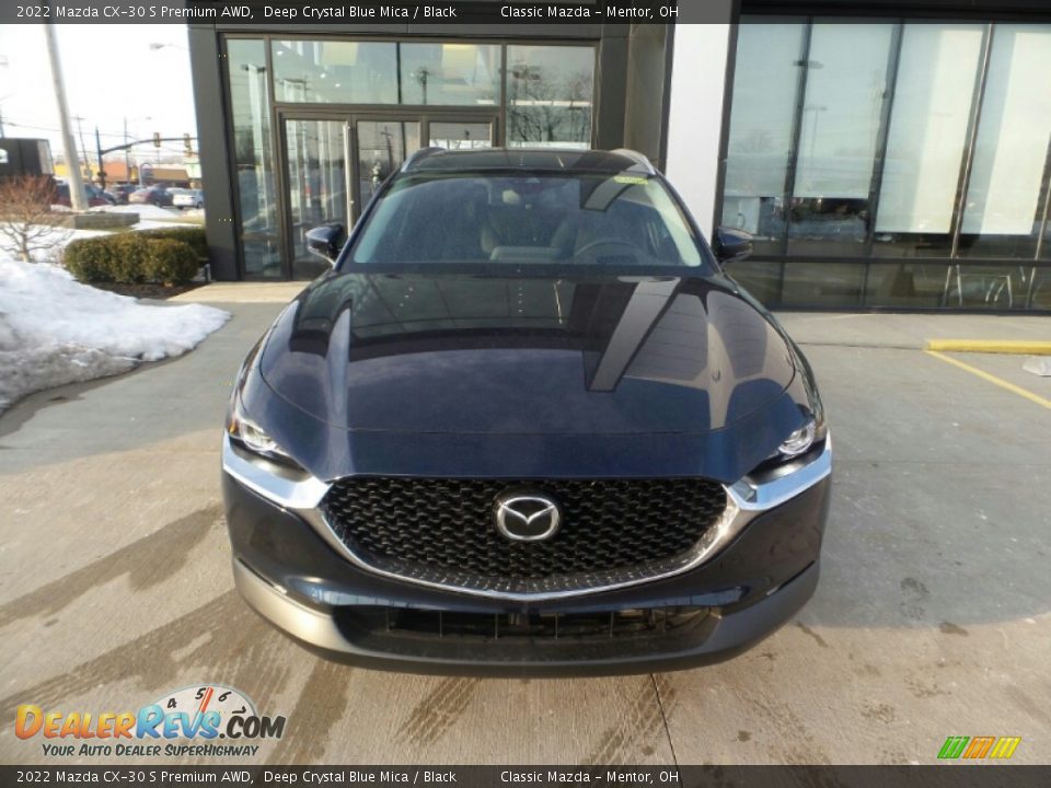 2022 Mazda CX-30 S Premium AWD Deep Crystal Blue Mica / Black Photo #2