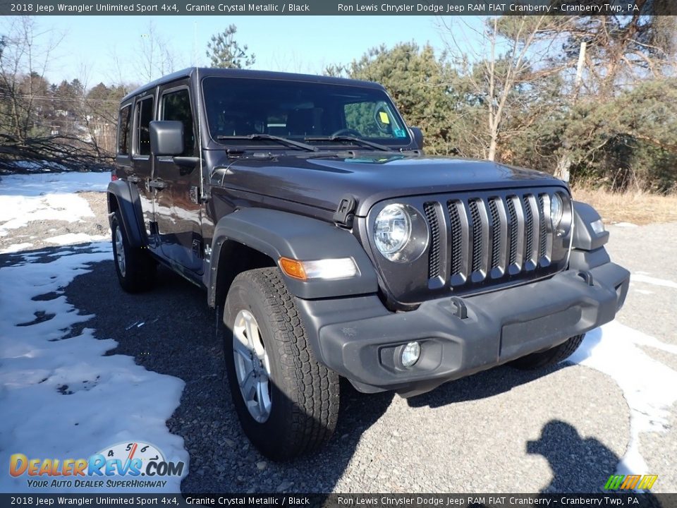 2018 Jeep Wrangler Unlimited Sport 4x4 Granite Crystal Metallic / Black Photo #2