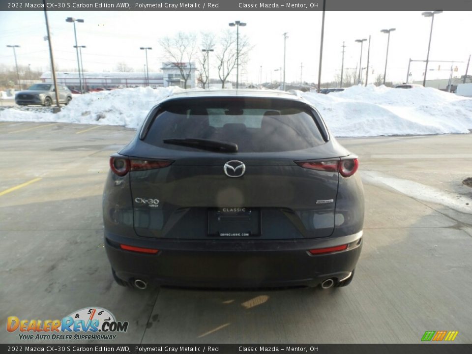 2022 Mazda CX-30 S Carbon Edition AWD Polymetal Gray Metallic / Red Photo #5
