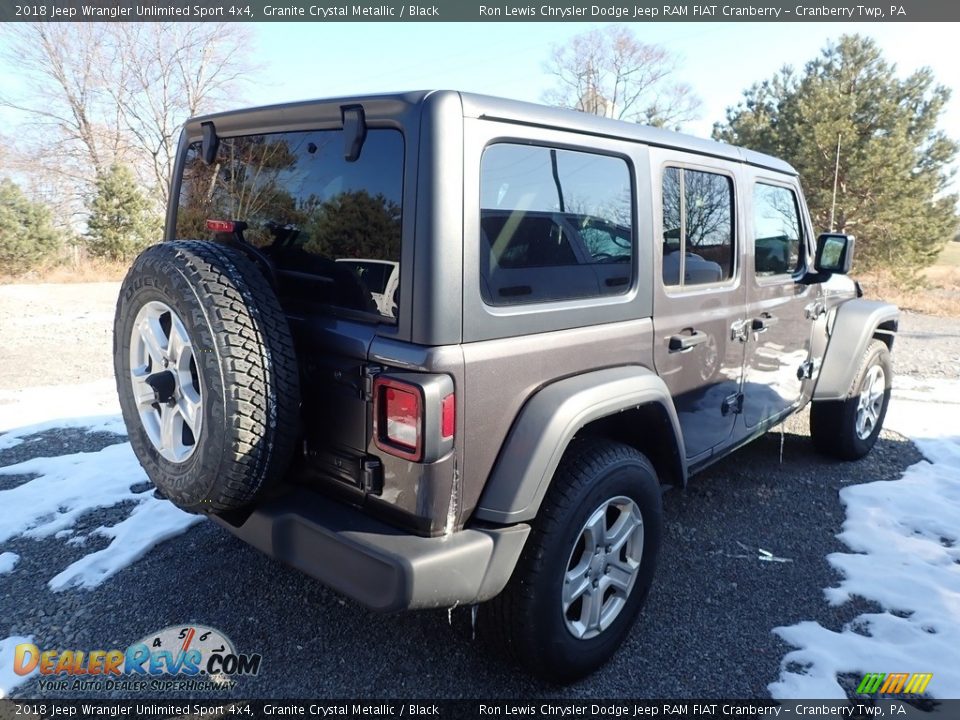 2018 Jeep Wrangler Unlimited Sport 4x4 Granite Crystal Metallic / Black Photo #4