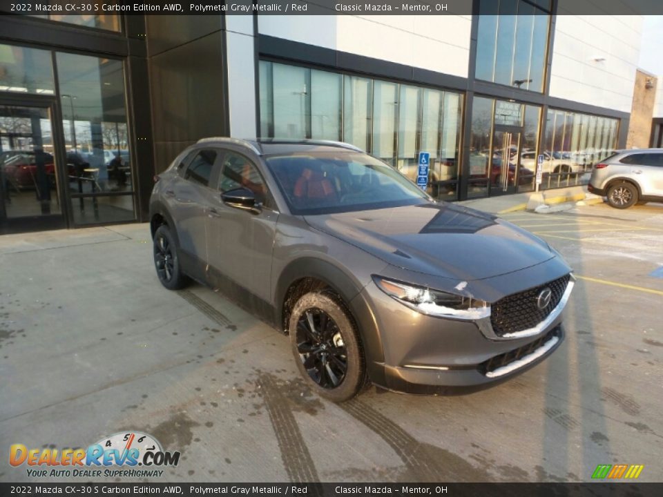 2022 Mazda CX-30 S Carbon Edition AWD Polymetal Gray Metallic / Red Photo #1