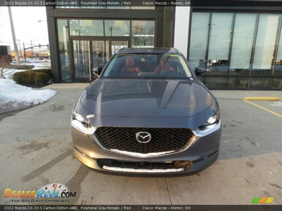 2022 Mazda CX-30 S Carbon Edition AWD Polymetal Gray Metallic / Red Photo #2