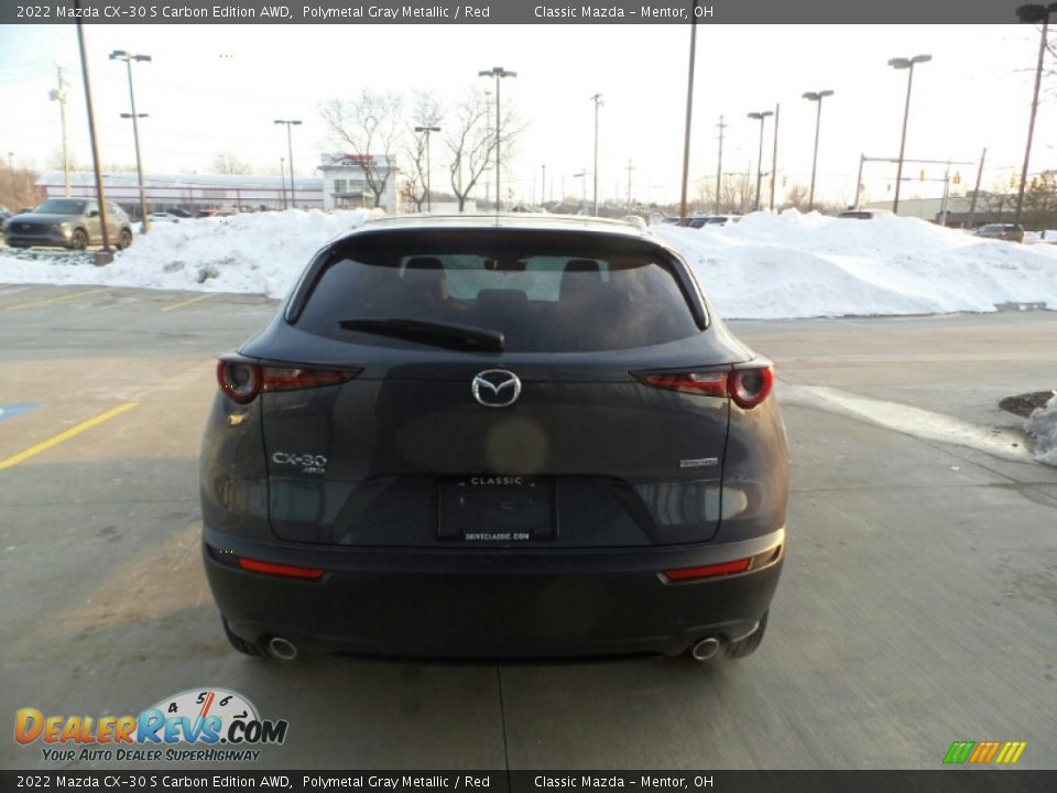 2022 Mazda CX-30 S Carbon Edition AWD Polymetal Gray Metallic / Red Photo #5