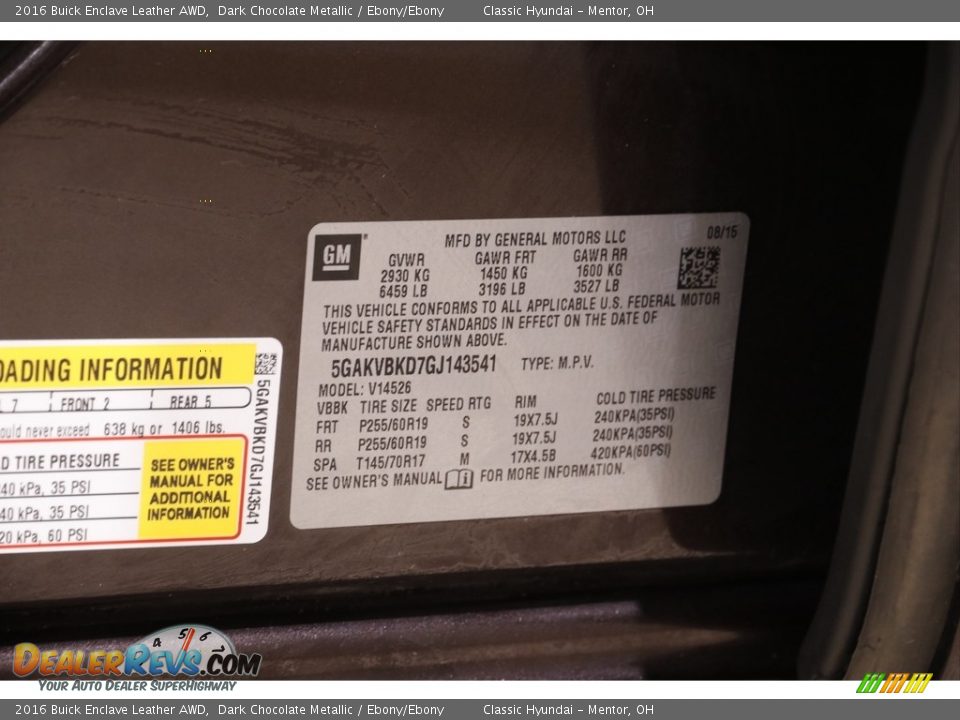 2016 Buick Enclave Leather AWD Dark Chocolate Metallic / Ebony/Ebony Photo #21