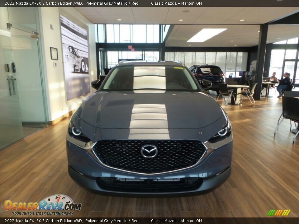 2022 Mazda CX-30 S Carbon Edition AWD Polymetal Gray Metallic / Red Photo #2