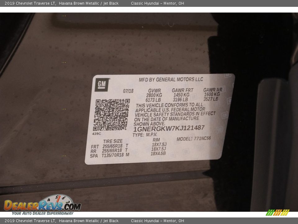 2019 Chevrolet Traverse LT Havana Brown Metallic / Jet Black Photo #21