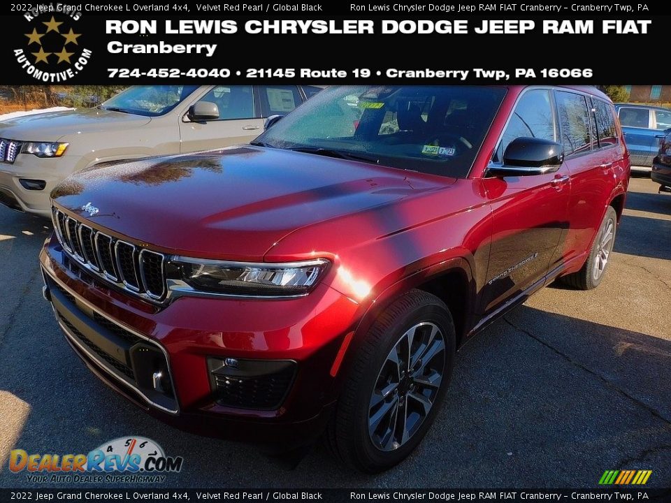 2022 Jeep Grand Cherokee L Overland 4x4 Velvet Red Pearl / Global Black Photo #1